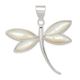 Image of Sterling Silver White Shell Dragonfly Pendant