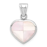 Image of Sterling Silver White Shell Heart Pendant QP583