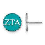 Sterling Silver Zeta Tau Alpha Enamel Post Earrings by LogoArt (SS031ZTA)