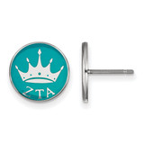 Sterling Silver Zeta Tau Alpha Enamel Post Earrings by LogoArt (SS046ZTA)