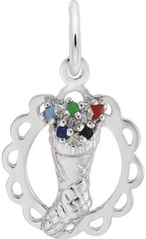 Image of Stocking Full Of Joy Charm w/ Multicolor Beads (Choose Metal) by Rembrandt