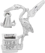 Image of Stork, Boy Charm (Choose Metal) by Rembrandt