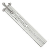 Image of Symbols of Faith Silver-tone Ornate Clear Crystal Cross Bookmark (Gifts)