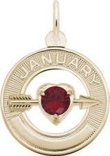 Image of Synthetic Crystal Simulated Birthstone Charms Collection - January (Choose Metal) by Rembrandt
