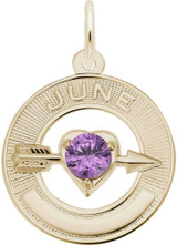 Image of Synthetic Crystal Simulated Birthstone Charms Collection - June (Choose Metal) by Rembrandt