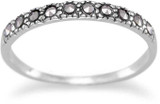 Image of Thin Marcasite Band 925 Sterling Silver