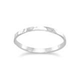 Image of Thin Polished Hammered Band 925 Sterling Silver