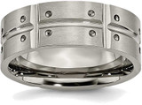 Image of Titanium 8mm Brushed and Polished Band Ring
