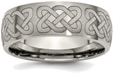 Image of Titanium 8mm Laser Design Brushed Band Ring TB26B