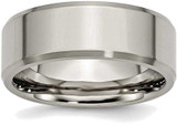 Image of Titanium Beveled Edge 8mm Brushed and Polished Band Ring TB112