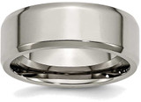 Image of Titanium Beveled Edge 8mm Polished Band Ring