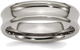 Image of Titanium Concave 6mm Polished Beveled Edge Band Ring