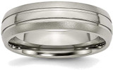 Image of Titanium Grooved 6mm Brushed and Polished Band Ring TB190