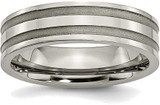 Image of Titanium Grooved 6mm Brushed and Polished Band Ring TB202