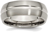 Image of Titanium Grooved 8mm Brushed and Polished Band Ring TB51