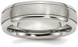 Image of Titanium Grooved Edge 6mm Brushed and Polished Band Ring