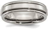 Image of Titanium Grooved Edge 6mm Polished Band Ring