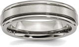 Image of Titanium Grooved Edge 6mm Satin and Polished Band Ring TB41