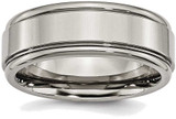 Image of Titanium Grooved Edge 8mm Polished Band Ring
