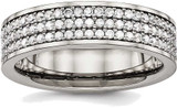 Image of Titanium Polished with CZ Ring TB477