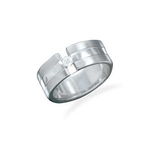 Image of Titanium ring with center CZ