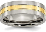 Image of Titanium Yellow IP-plated Grooved 7mm Polished Band Ring