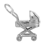 Image of Traditional Baby Carriage Charm (Choose Metal) by Rembrandt