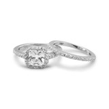Image of Two CZ Ring Set 925 Sterling Silver