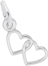 Image of Two Hearts Charm (Choose Metal) by Rembrandt