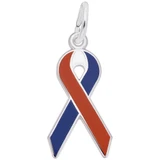 Image of USA Ribbon Charm w/ Red, White & Blue Enamel (Choose Metal) by Rembrandt
