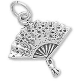 Image of Victorian Fan Charm 925 Sterling Silver