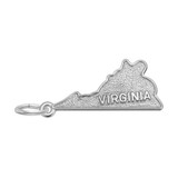 Image of Virginia Map Charm (Choose Metal) by Rembrandt