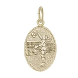 Image of Volleyball Player Oval Charm (Choose Metal) by Rembrandt