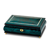 Walnut Burl Veneer w/ Mother of Pearl Inlay Music Jewelry Box Plays Waltz of the Flower