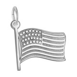 Image of Waving American Flag Charm (Choose Metal) by Rembrandt