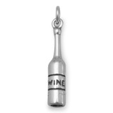 Image of Wine Bottle Charm 925 Sterling Silver