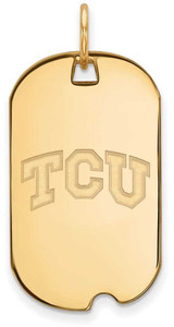 Image of Yellow Sterling Silver LogoArt Texas Christian University Small Dog Tag Pendant