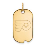 Image of Yellow Sterling Silver NHL LogoArt Philadelphia Flyers Small Dog Tag Pendant