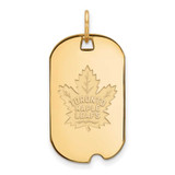 Image of Yellow Sterling Silver NHL LogoArt Toronto Maple Leafs Small Dog Tag Pendant