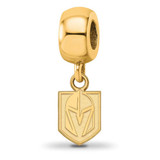 Image of Yellow Sterling Silver NHL LogoArt Vegas Golden Knights Bead Charm XS Dangle