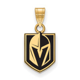 Yellow Sterling Silver NHL LogoArt Vegas Golden Knights Small Enamel Pendant