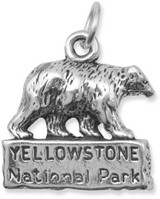 Image of Yellowstone National Park Charm 925 Sterling Silver
