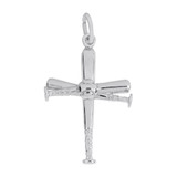Image of Baseball Bat Cross Charm (Choose Metal) by Rembrandt