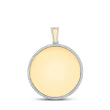 Image of 14kt Yellow Gold Mens Round Diamond Memory Circle Charm Pendant 1 Cttw
