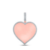 Image of 10kt Rose Gold Mens Round Diamond Heart Charm Pendant 1/5 Cttw