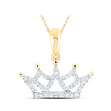 Image of 10kt Yellow Gold Womens Round Diamond Fashion Pendant 1/6 Cttw