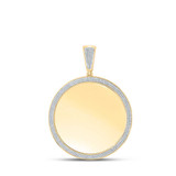 Image of 10kt Yellow Gold Mens Round Diamond Memory Circle Charm Pendant 1 Cttw BTGND158807