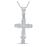 Image of 10kt White Gold Mens Round Diamond Cross Charm Pendant 1/2 Cttw BTGND68640