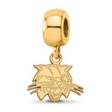 Image of Sterling Silver Gold-plated LogoArt Ohio University Bobcat Extra Small Dangle Bead Charm