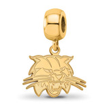 Image of Sterling Silver Gold-plated LogoArt Ohio University Bobcat Small Dangle Bead Charm